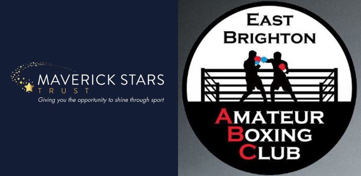 Maverick Stars Trust and East Brighton ABC badges
